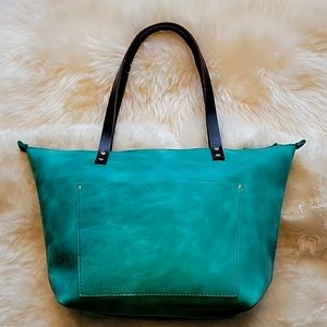 Portland Leather Goods large zippered tote Reef New